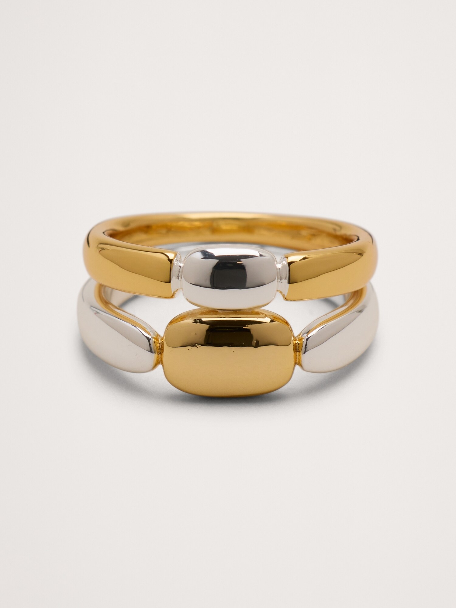 Two-Tone Stacked Ring Set