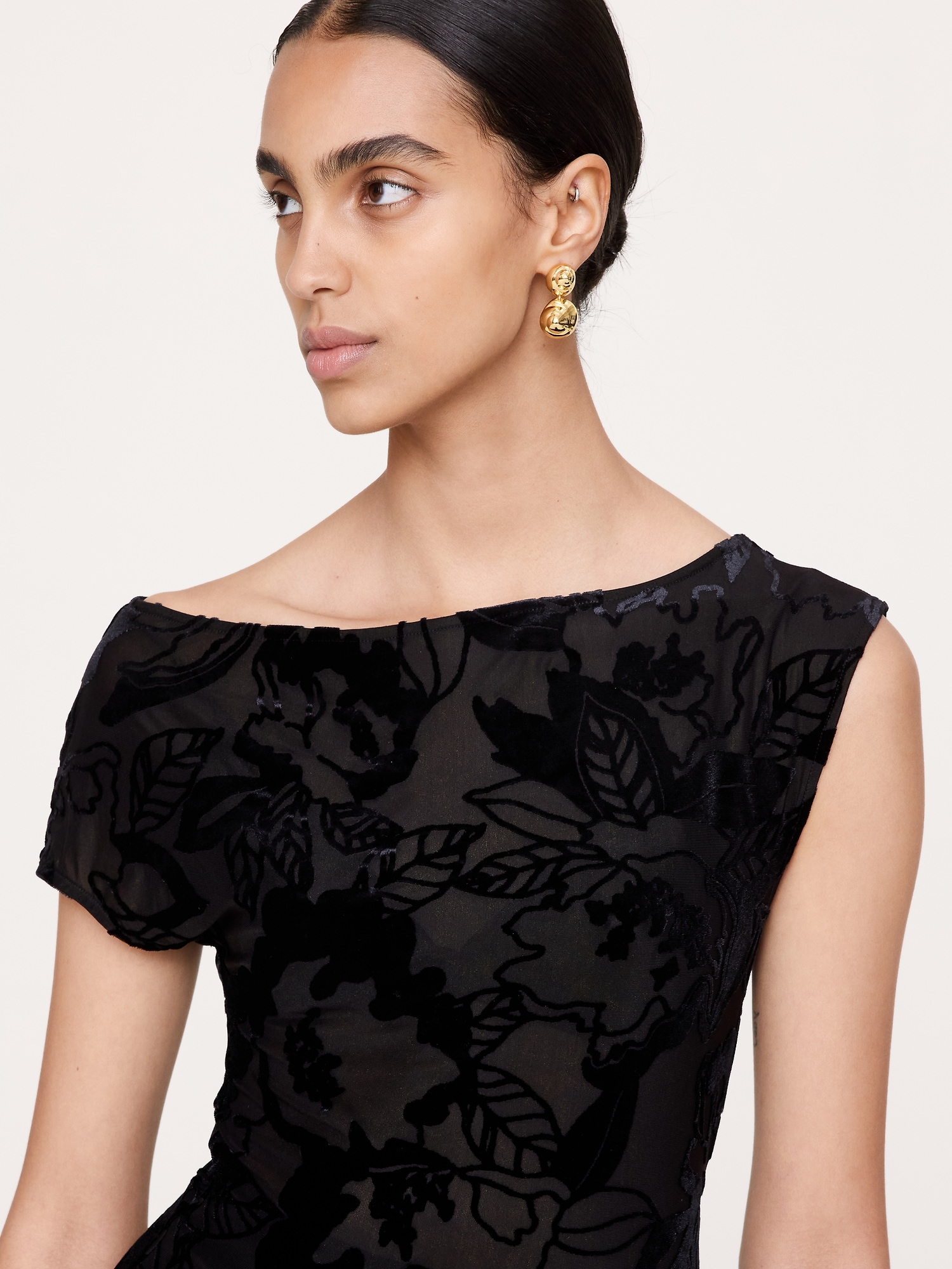 Burnout Velvet Off-Shoulder Top