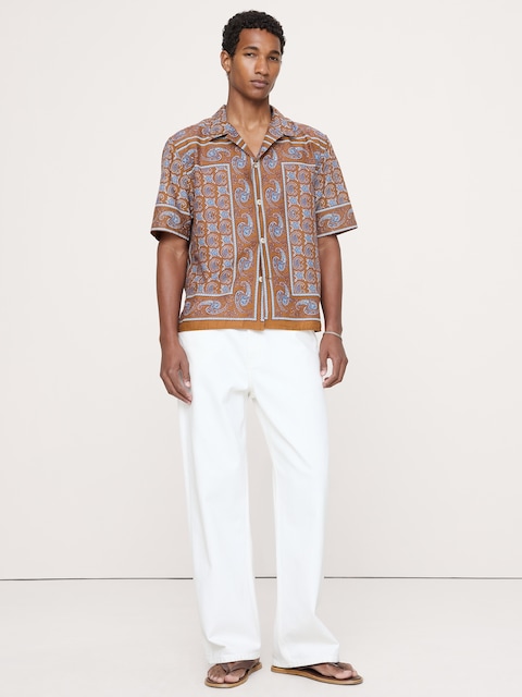 CHEMISE DE VACANCES DÉCONTRACTÉE EN POPELINE DE COTON