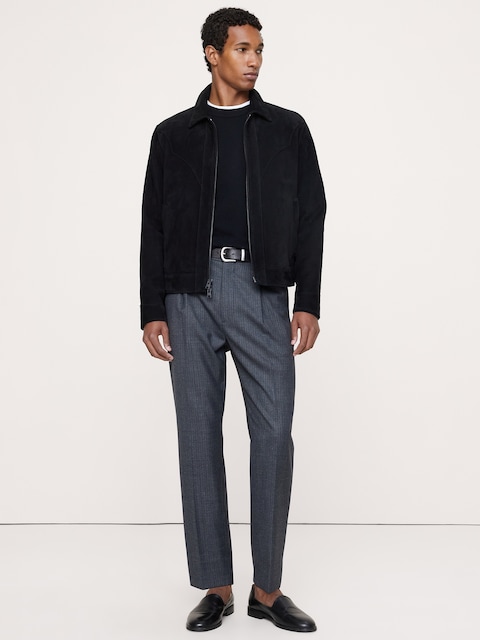 PANTALON HABILLÉ À COUPE CLASSIQUE FUSELÉE EN SERGÉ