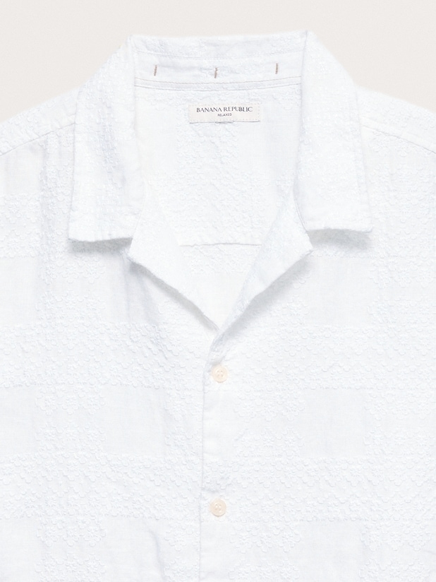Relaxed-Fit Embroidered Linen Resort Shirt