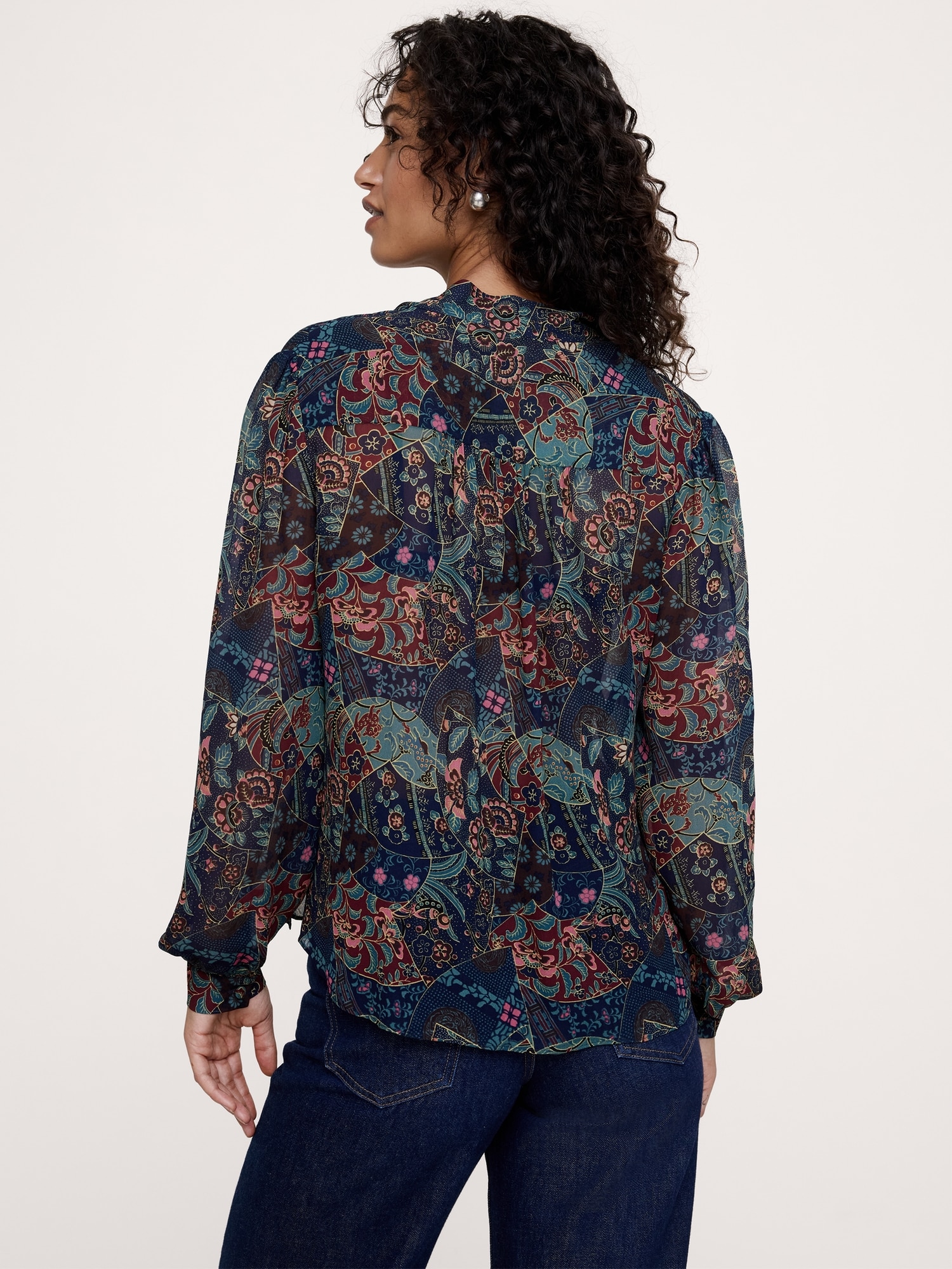 Georgette Tie-Neck Blouse