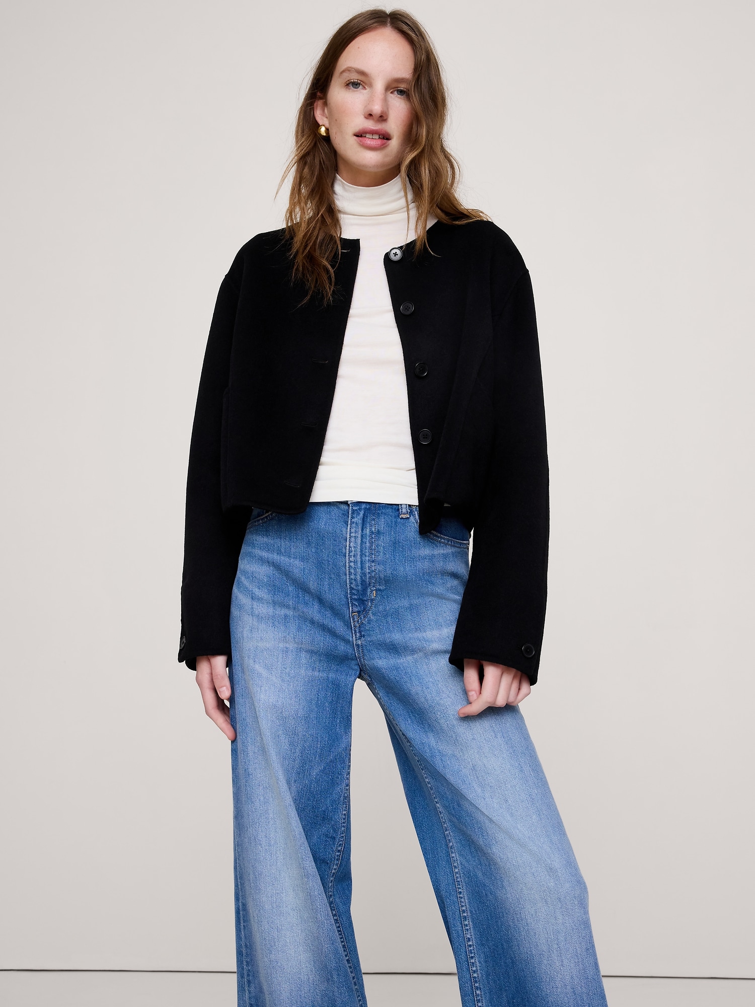 Double-Faced Cropped Jacket