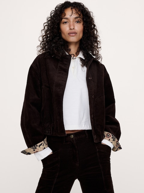 BLOUSON D'AVIATEUR EN VELOURS CÔTELÉ