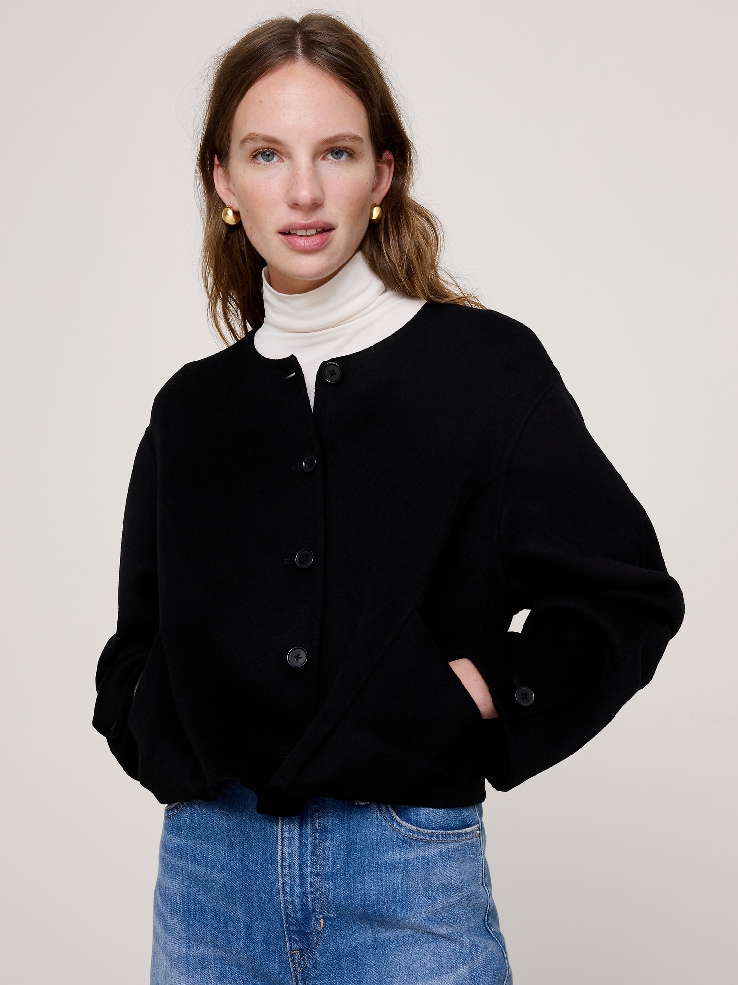 Double-Faced Cropped Jacket