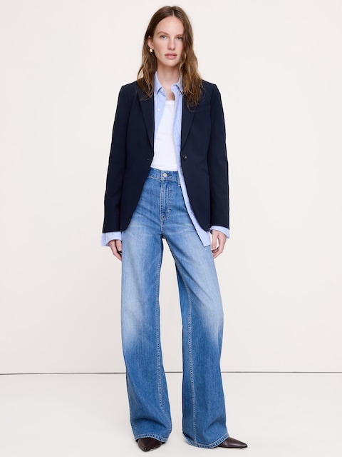 BLAZER ÉTROIT EN TISSU URBAIN EXTENSIBLE