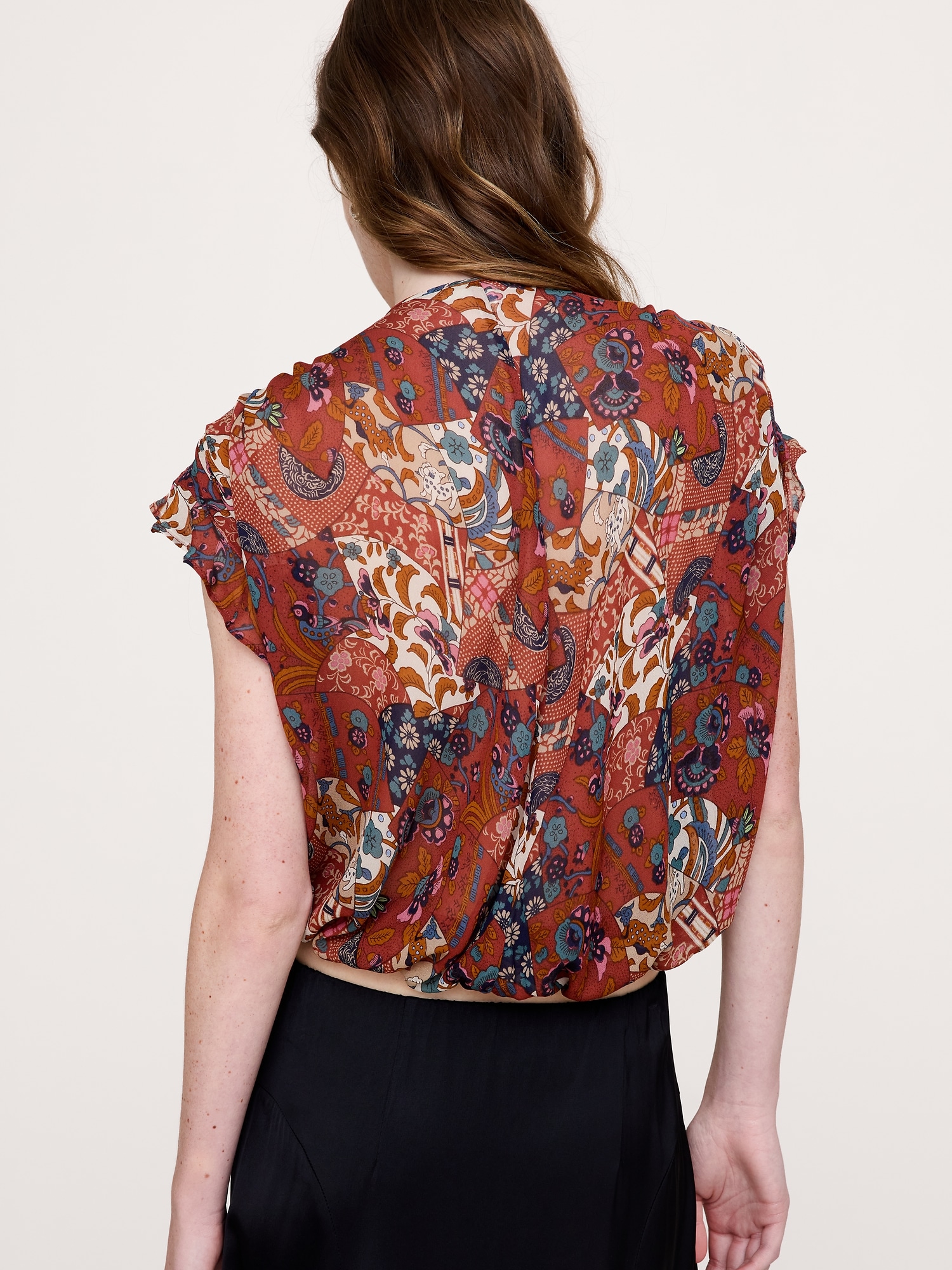 Layered Georgette Cropped Top