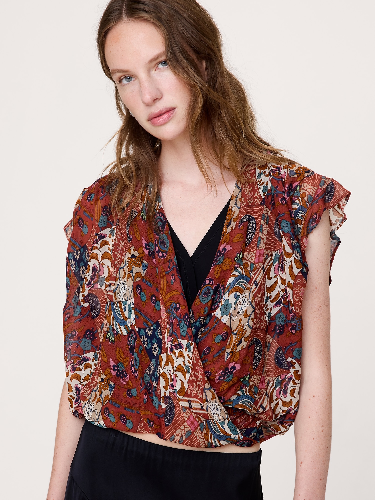 Layered Georgette Cropped Top