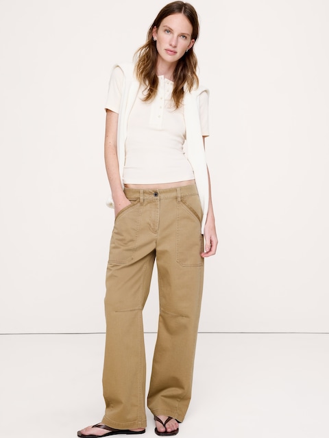 PANTALON UTILITAIRE DÉCONTRACTÉ À TAILLE BASSE