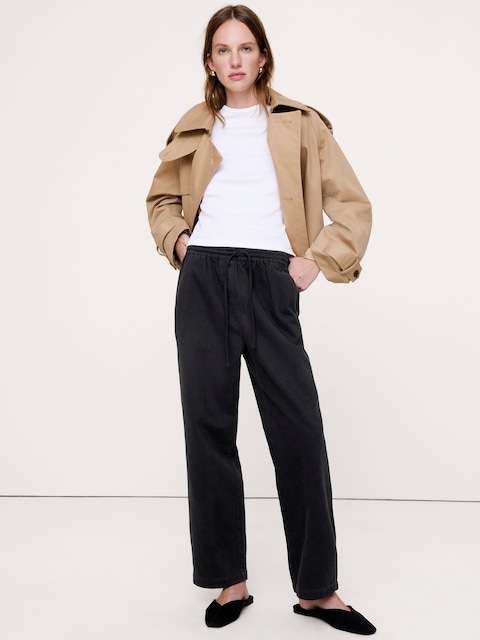 PANTALON À JAMBE DROITE EN COTON ESCAPADE