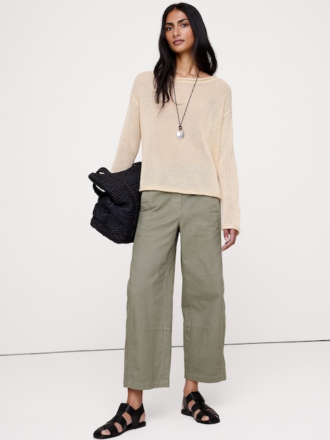 PANTALON DE PEINTRE DÉCONTRACTÉ À TAILLE MI-BASSE EXTENSIBLE
