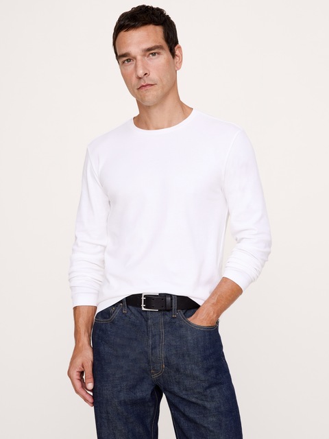 T-SHIRT À MANCHES LONGUES EN TISSU LUXUEUX