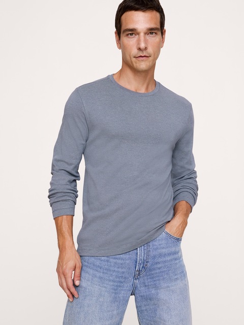 T-SHIRT À MANCHES LONGUES EN TISSU LUXUEUX