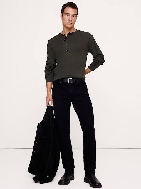 PANTALON VOYAGEUR ÉTROIT EN TISSU BROSSÉ