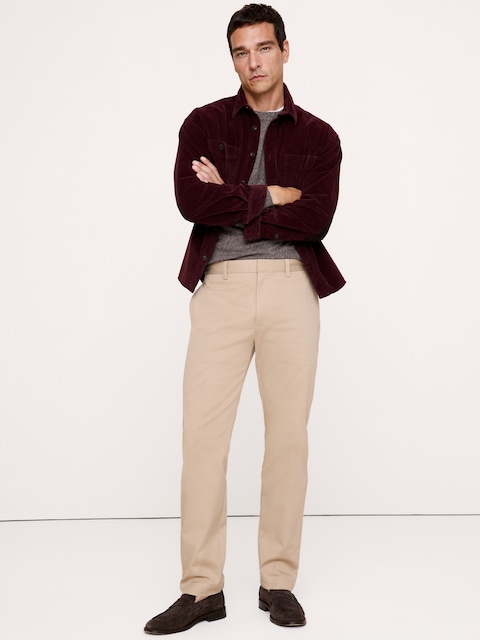 CHINO DROIT EN TISSU ITALIEN EXTENSIBLE