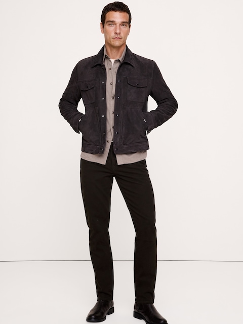 PANTALON VOYAGEUR ÉTROIT EN TISSU BROSSÉ