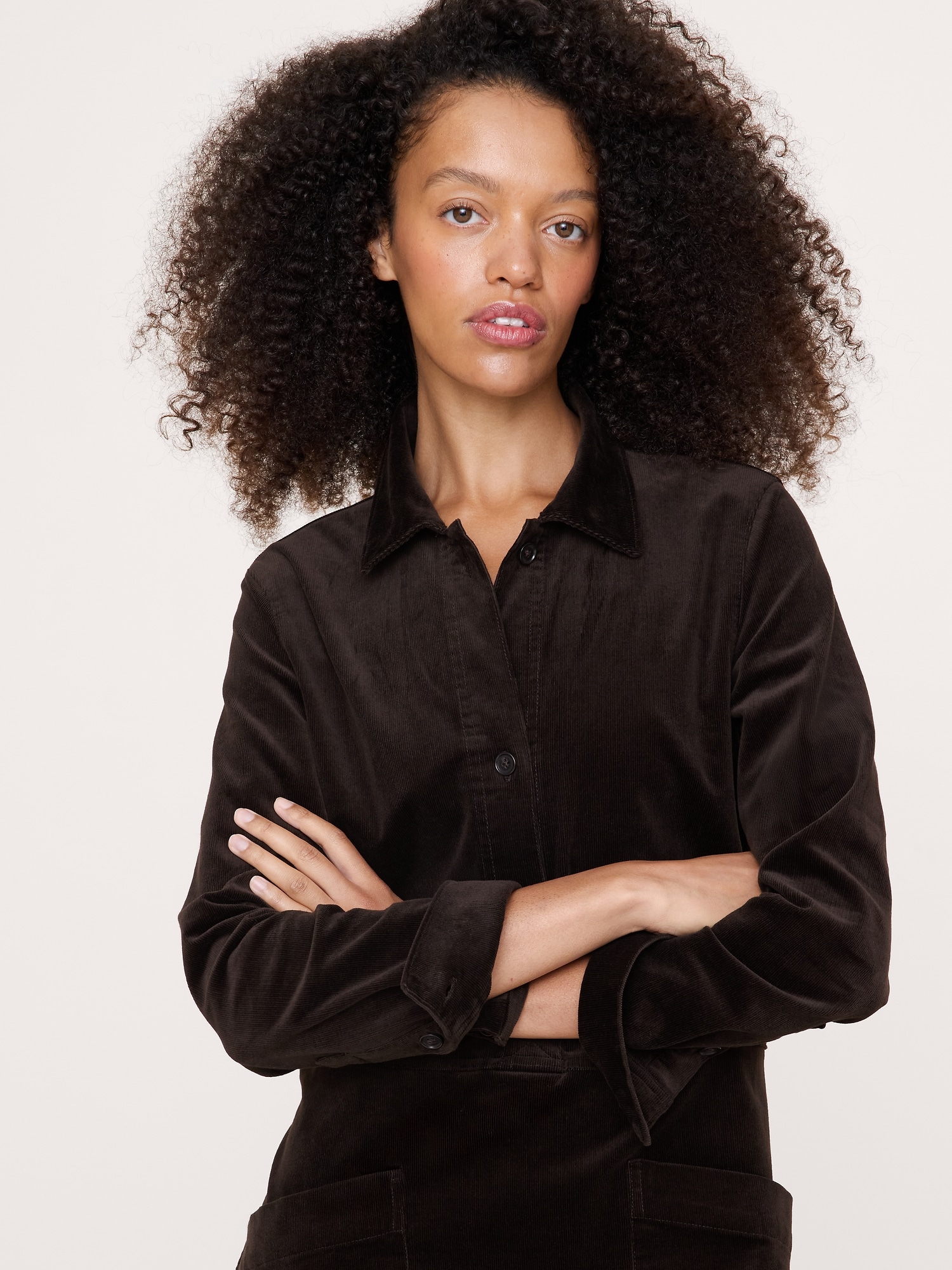 Corduroy Pocket Shirt Dress