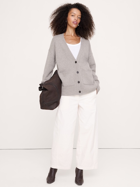 CARDIGAN BOYFRIEND SURDIMENSIONNÉ EN CACHEMIRE