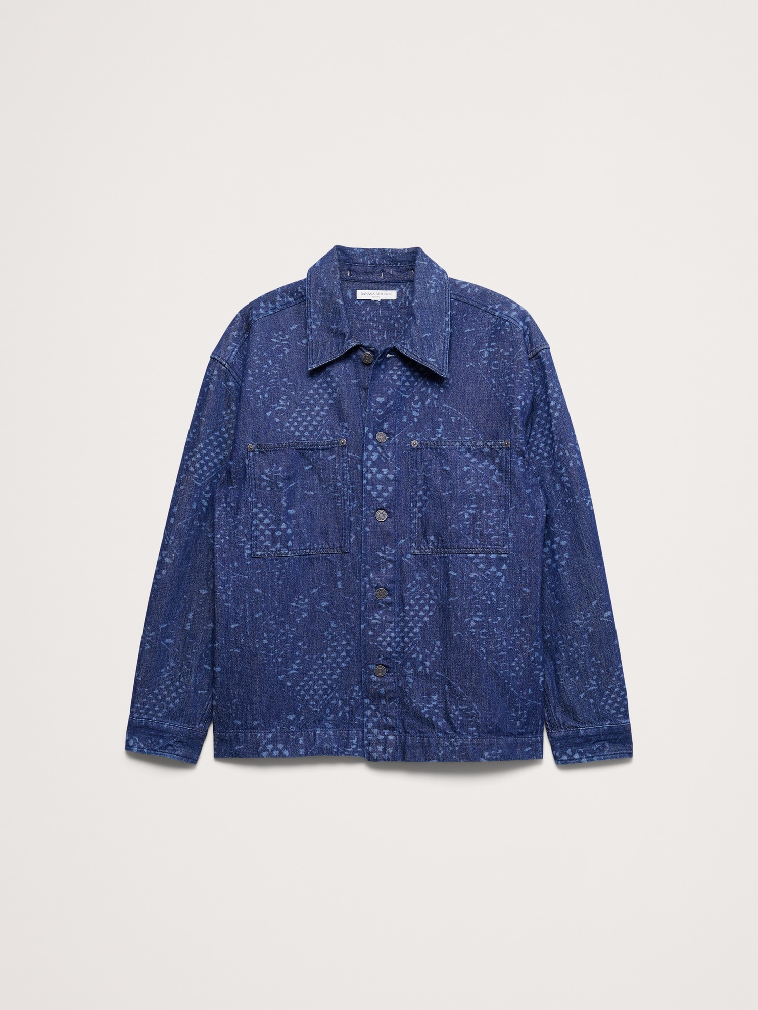 Relaxed-Fit Italian Printed Denim Overshirt