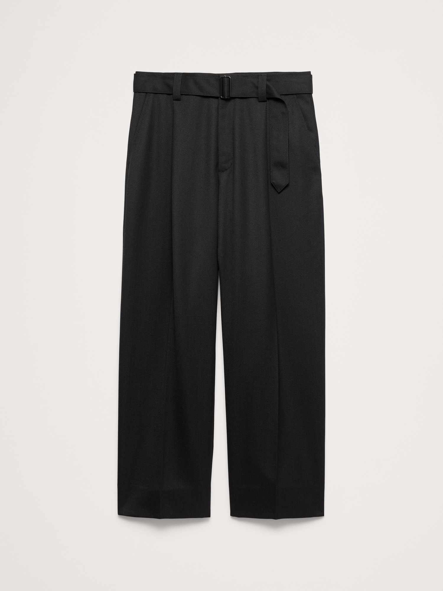 Loose Belted Twill Dress Pant
