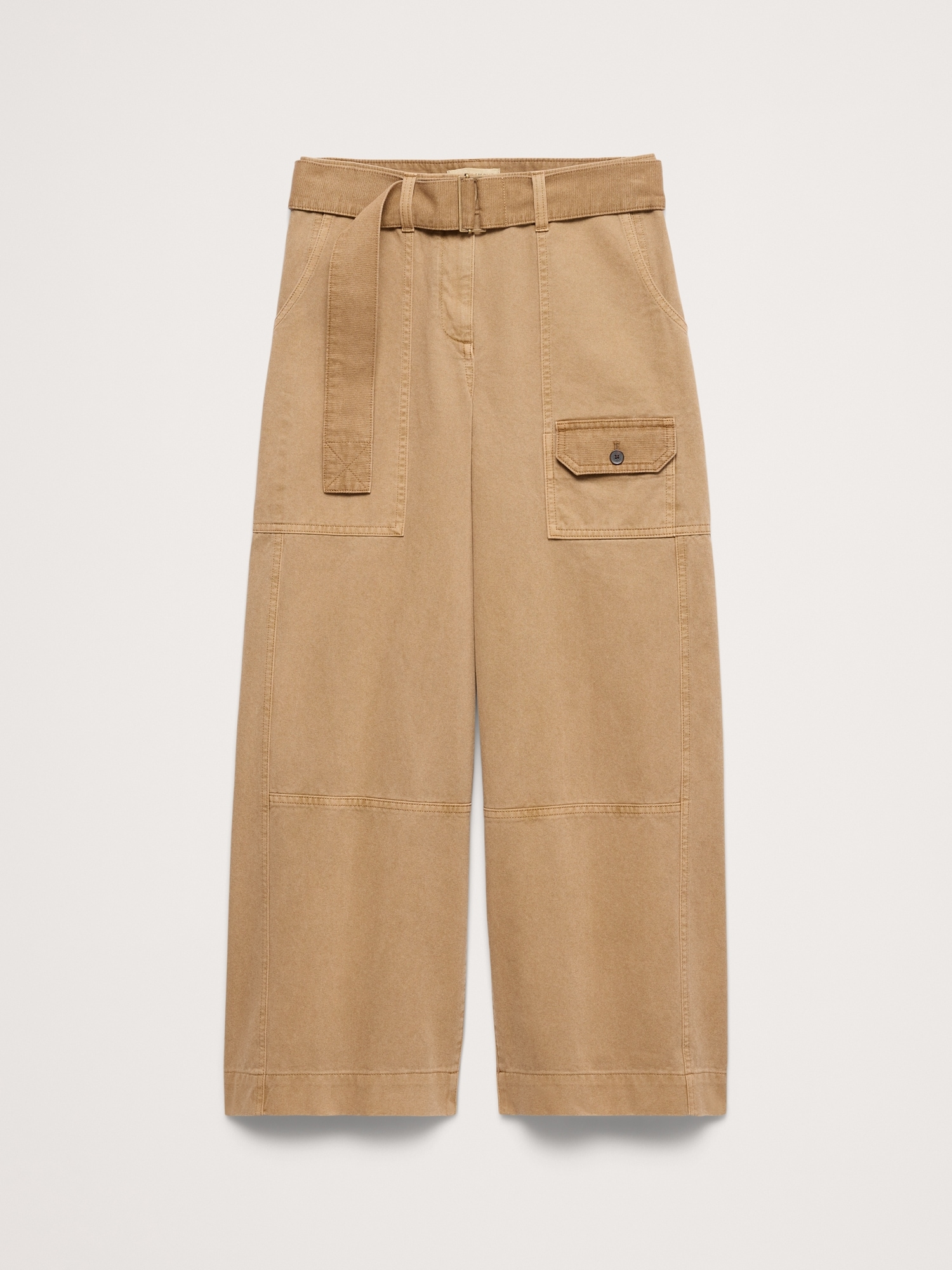 High-Rise Wide-Leg Cotton Utility Pant