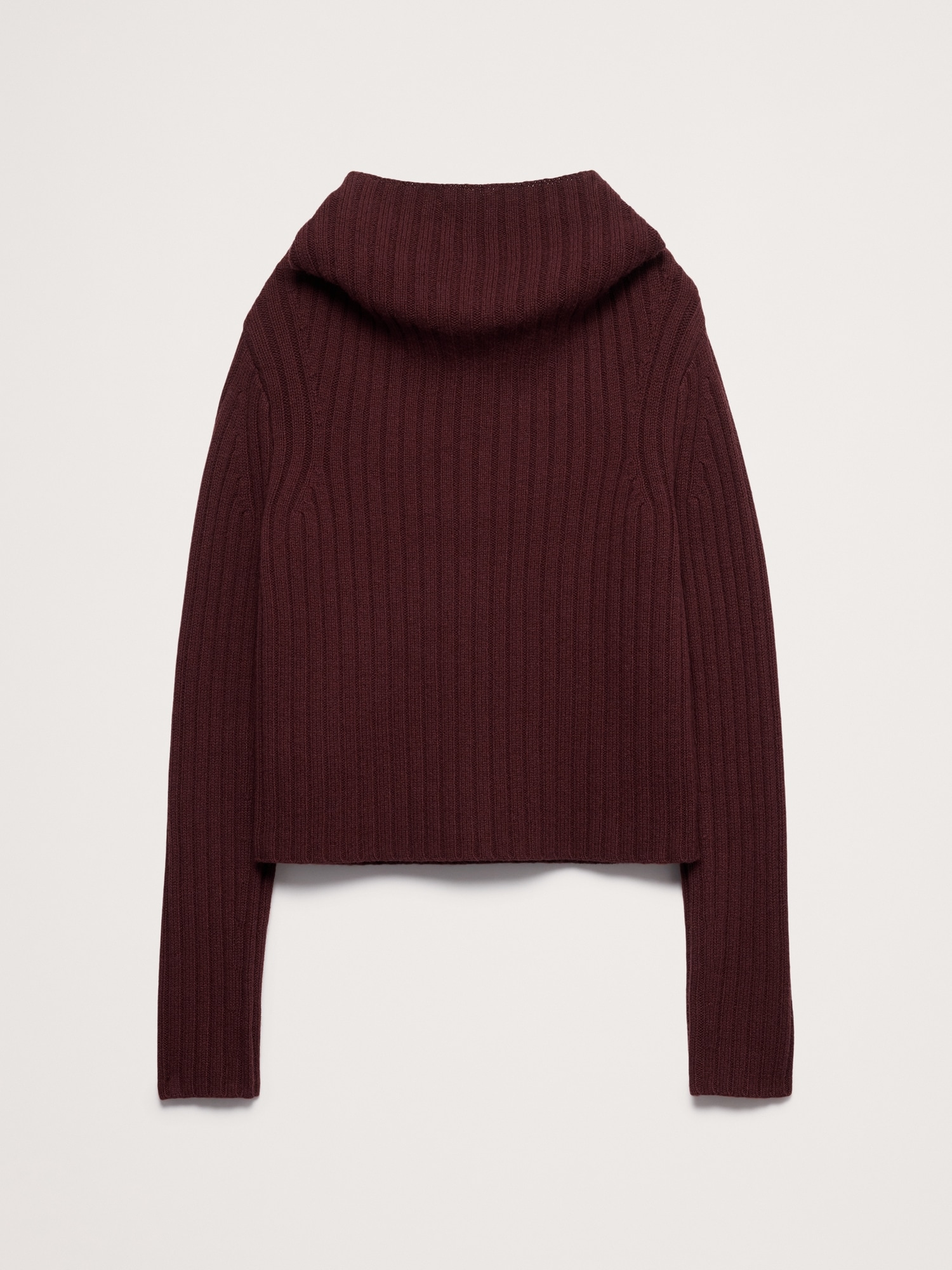 Wool-Cotton Drape-Neck Sweater