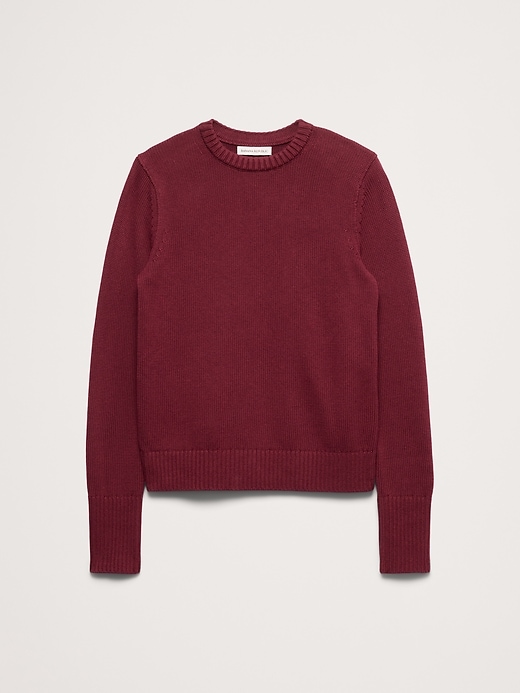 Larkspur Cotton-Silk Crew-Neck Sweater | Banana Republic