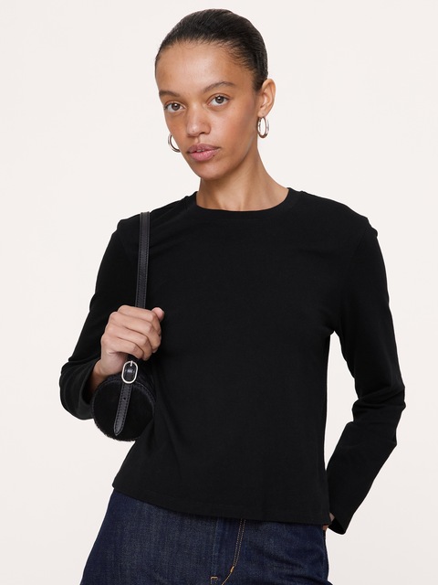 T-SHIRT RÉTRO À MANCHES LONGUES EN COTON