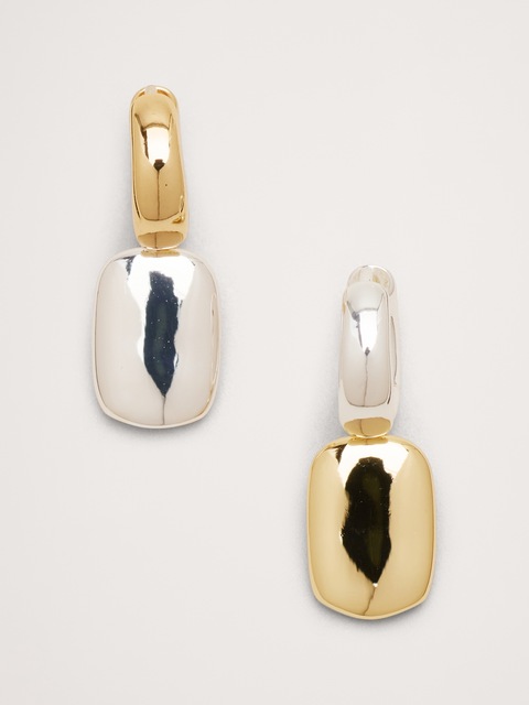 BOUCLES D'OREILLES À PENDENTIFS DEUX TONS