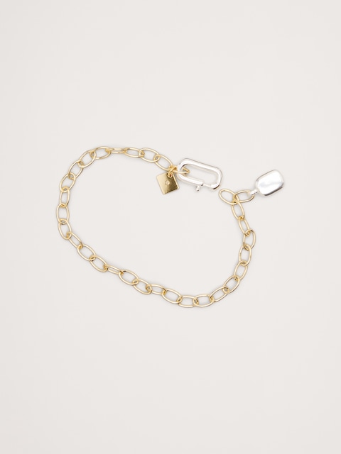 BRACELET À MAILLONS DEUX TONS