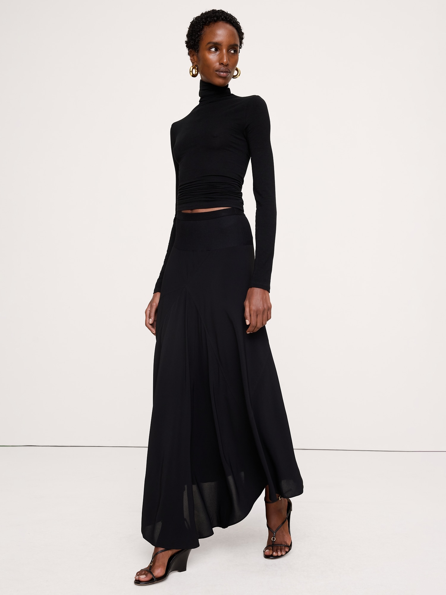 Drapey Georgette Maxi Skirt