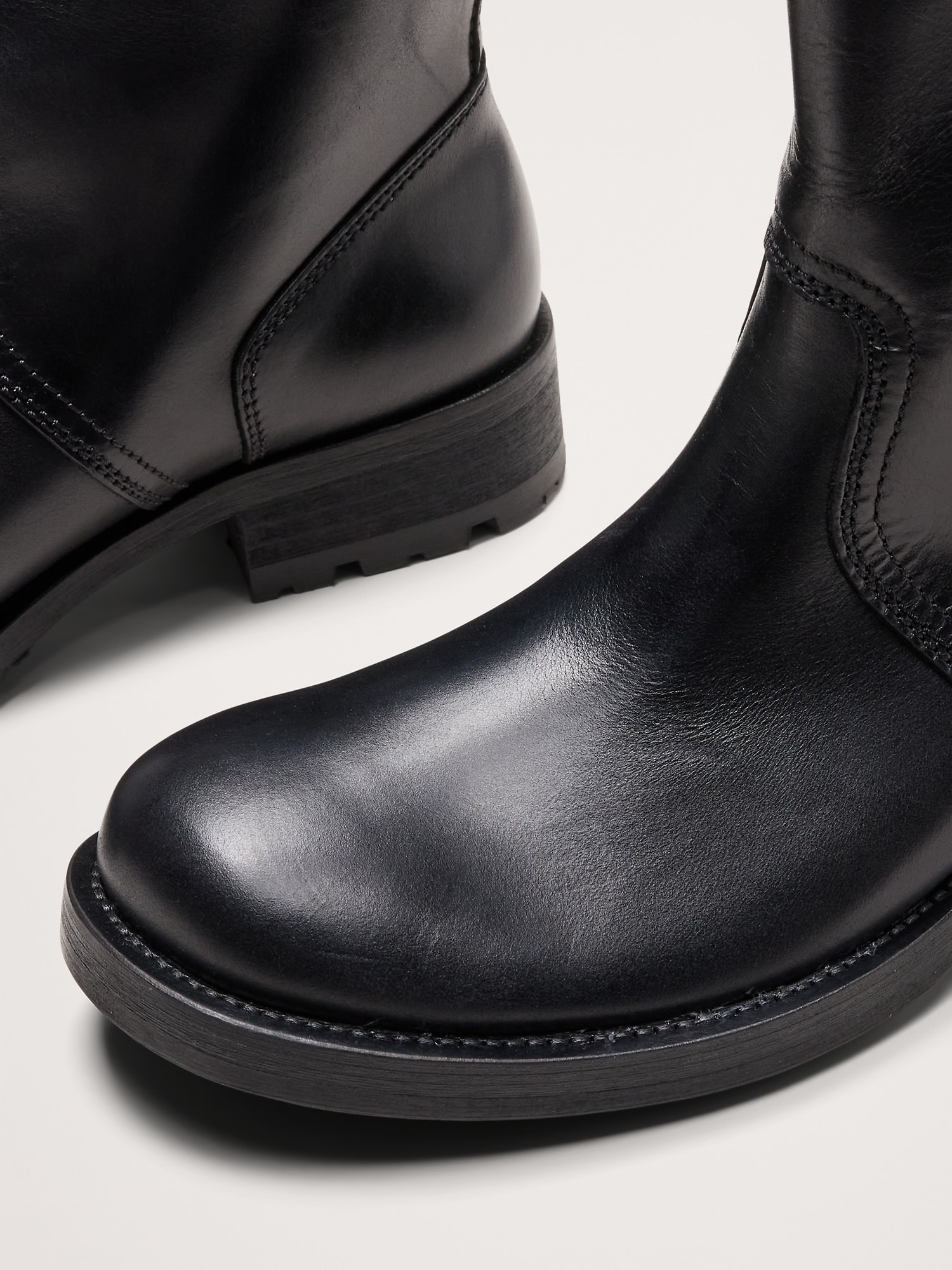 Italian Leather Moto Boot