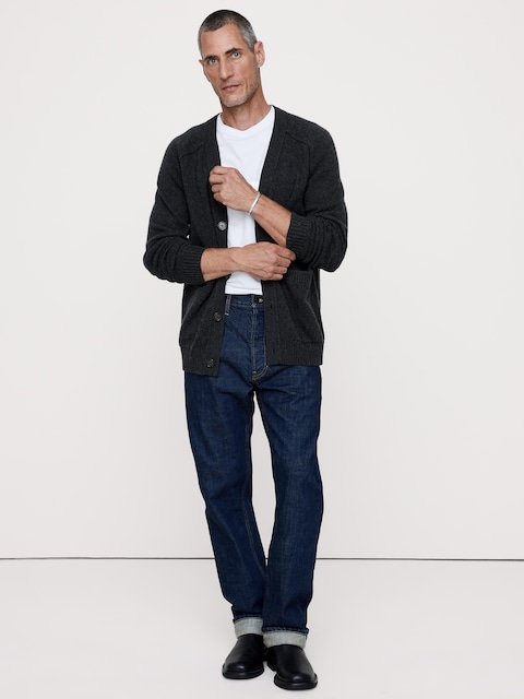 CARDIGAN COURT EN CACHEMIRE ET COTON