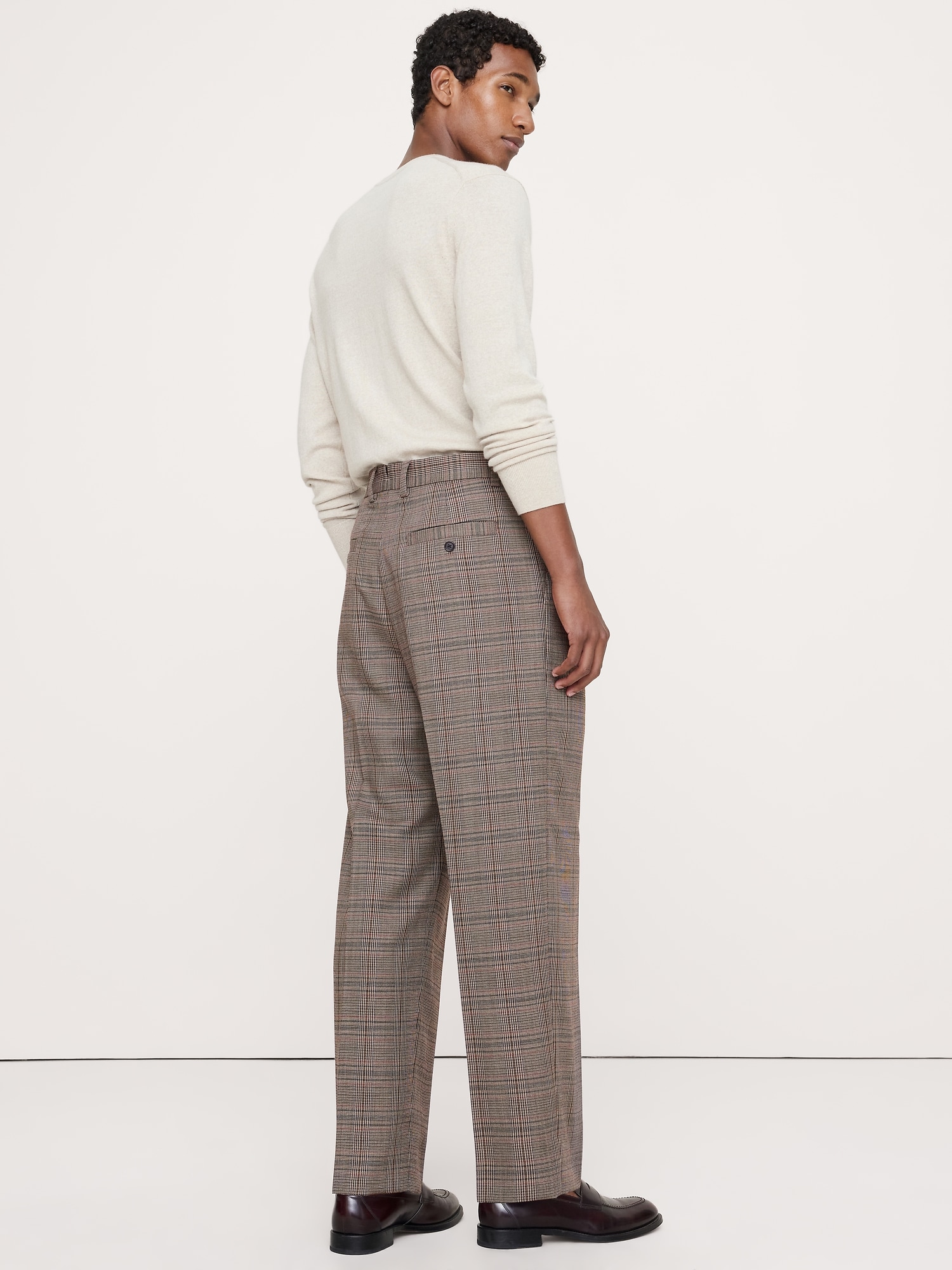 Loose Italian Wool Pleated Suit Pant