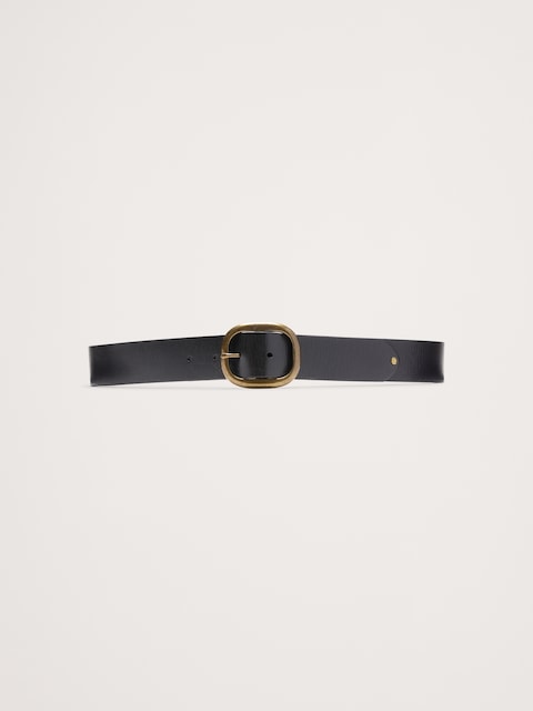 CEINTURE EN CUIR À BOUCLE OVALE