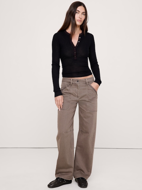 PANTALON UTILITAIRE DÉCONTRACTÉ À TAILLE BASSE