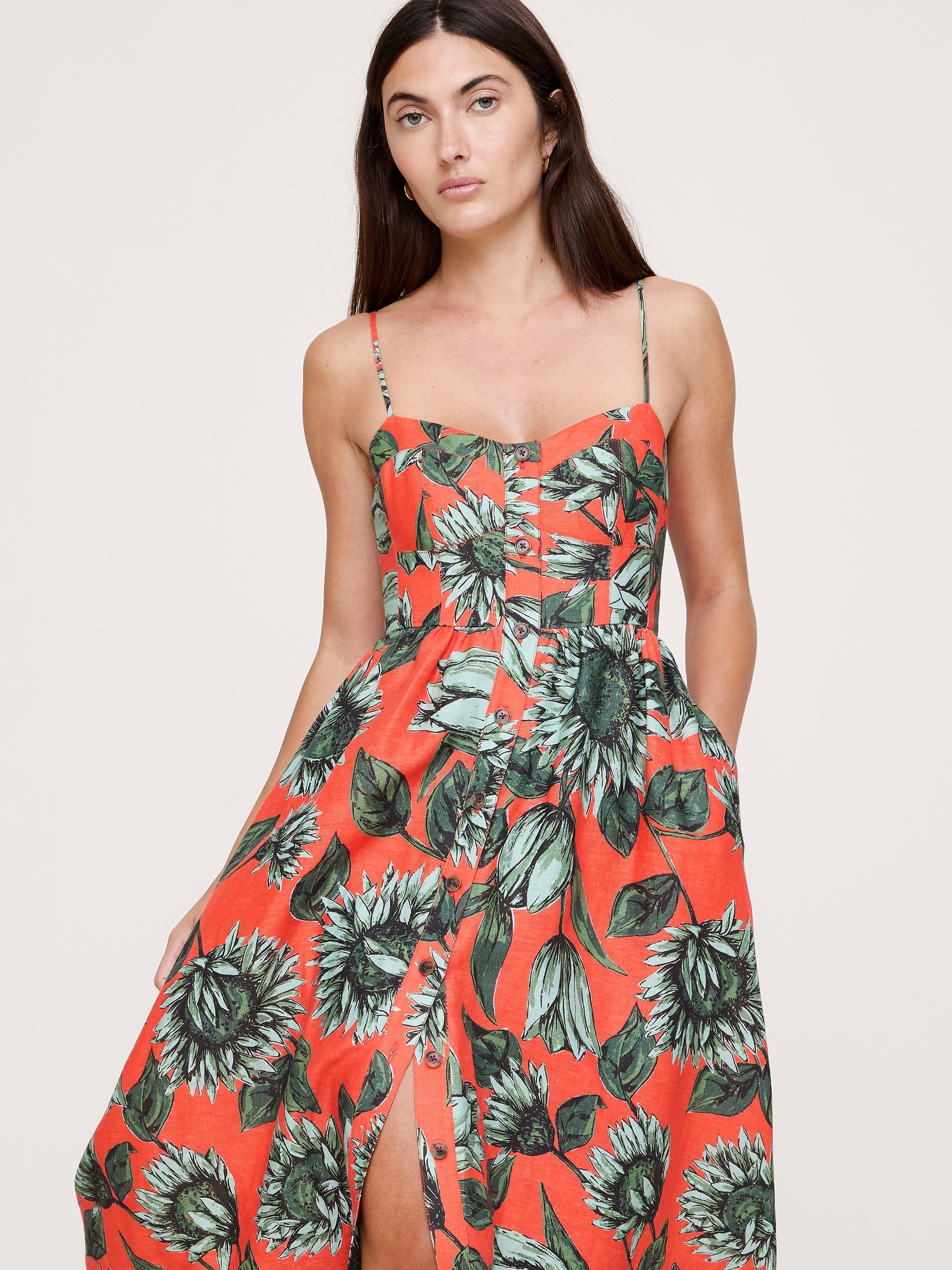Linen Corset Button-Down Dress