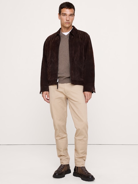 PANTALON À COUPE ATHLÉTIQUE EN CHINO EXTENSIBLE ITALIEN