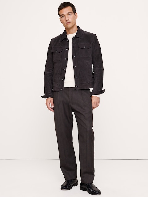 PANTALON HABILLÉ À COUPE CLASSIQUE FUSELÉE EN SERGÉ