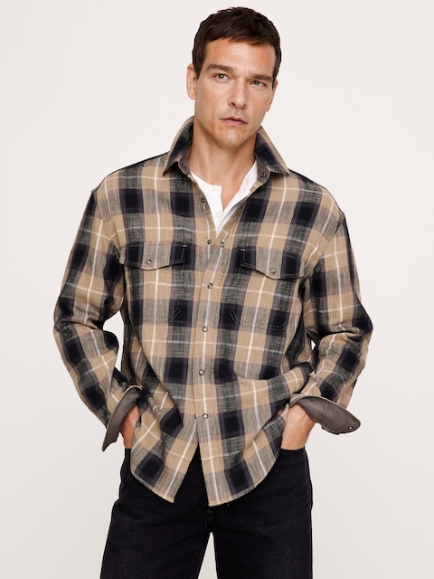Relaxed-Fit Flannel Utility Shirt
