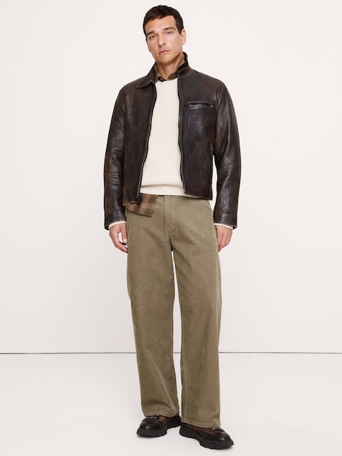 PANTALON AMPLE EN VELOURS CÔTELÉ