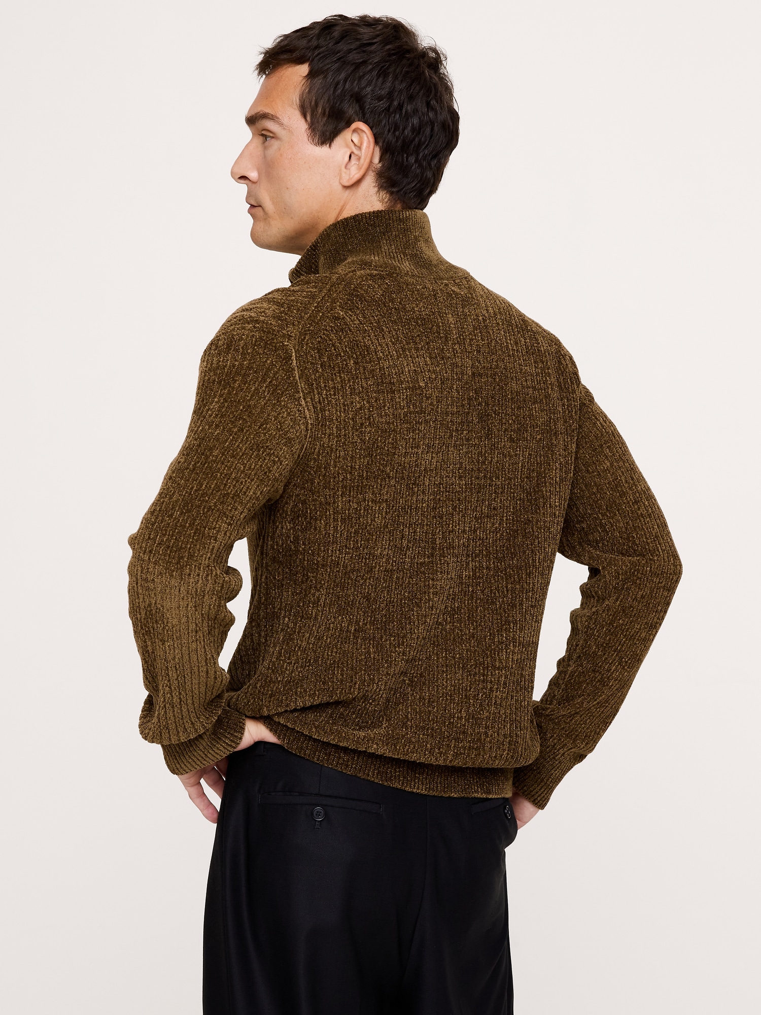 Italian Chenille Quarter-Zip Sweater