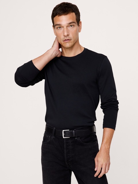 T-SHIRT À MANCHES LONGUES EN TISSU LUXUEUX