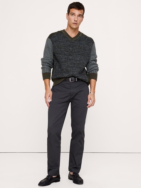 CHINO DROIT EN TISSU ITALIEN EXTENSIBLE