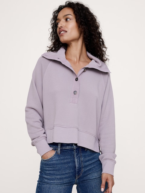 French Terry Stand-Collar Sweatshirt