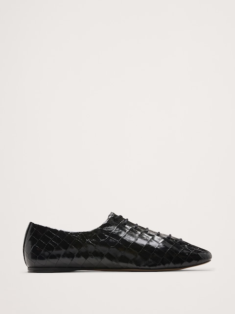 CHAUSSURES LACÉES EN CUIR ITALIEN GAUFRÉ