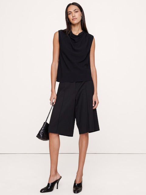 CAMISOLE DRAPÉE À COL CAGOULE
