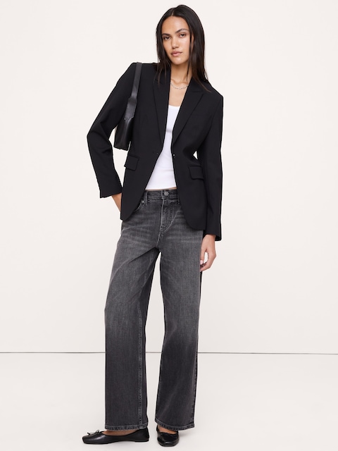 BLAZER COUPE AJUSTÉE EN LAINE ITALIENNE