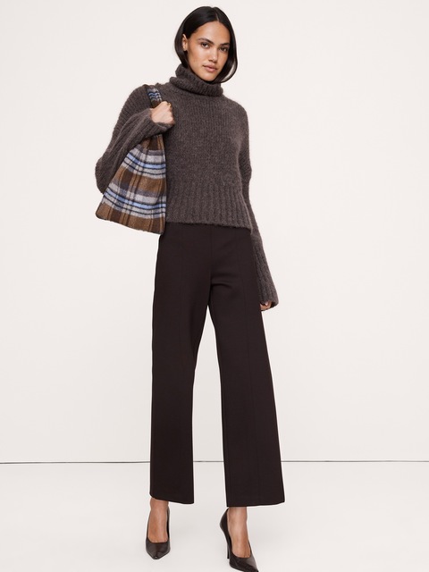 PANTALON DROIT TOUT-ALLER EN TRICOT POINT DE ROME LONGUEUR CHEVILLE
