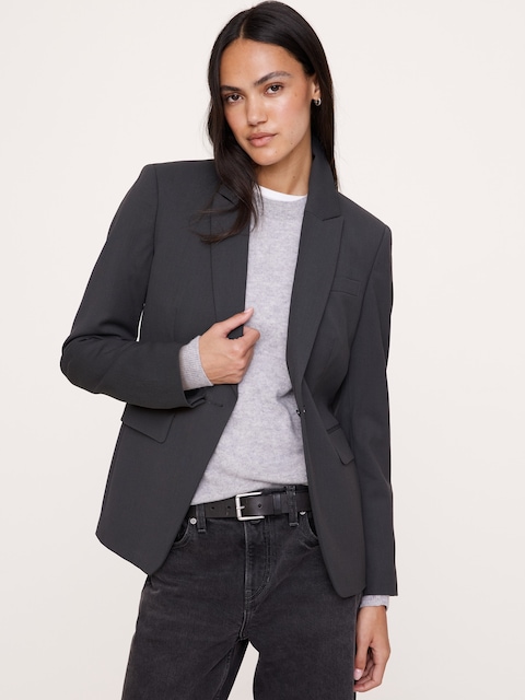 Slim Italian Lightweight Wool Blazer